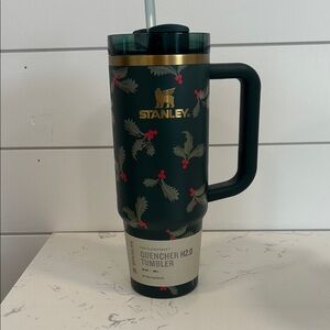 Stanley Dark Green Tumbler with Red and Gold Accents